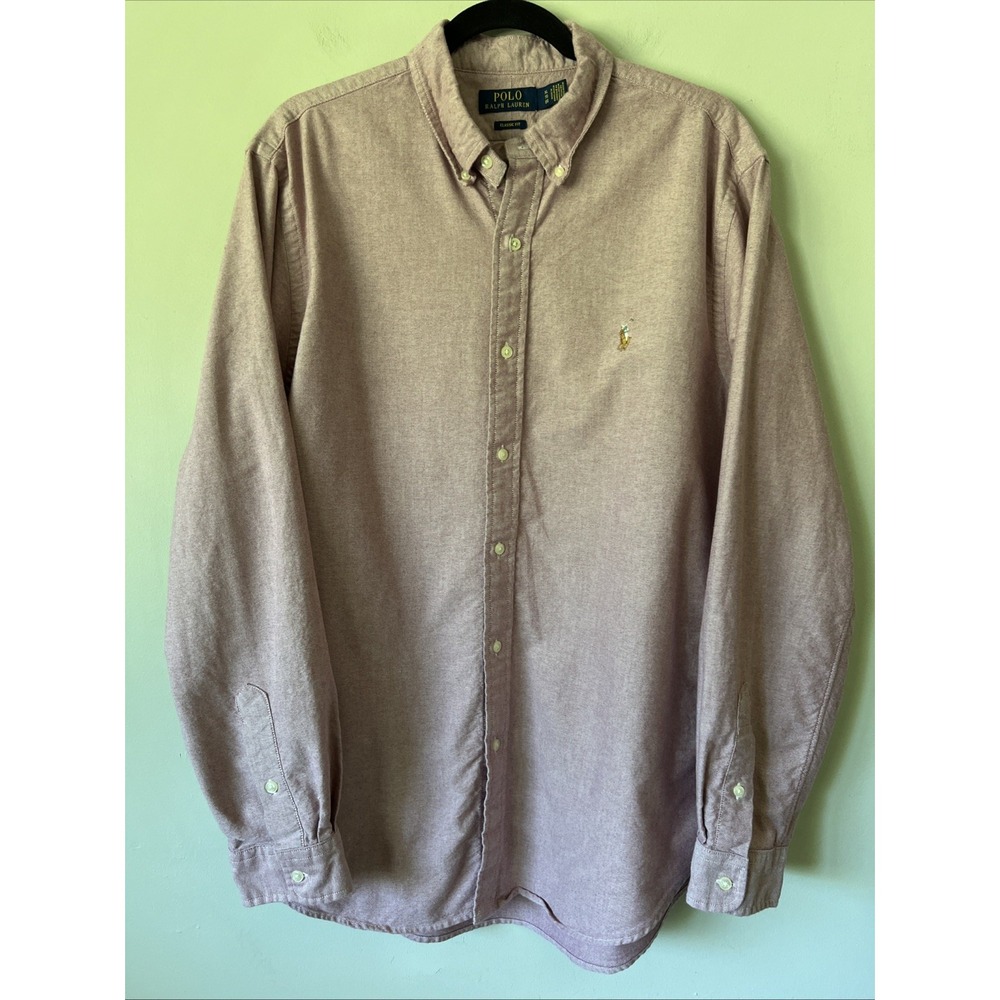 Polo Ralph Lauren Men's XL Red Oxford Classic Fit Button-Down Shirt